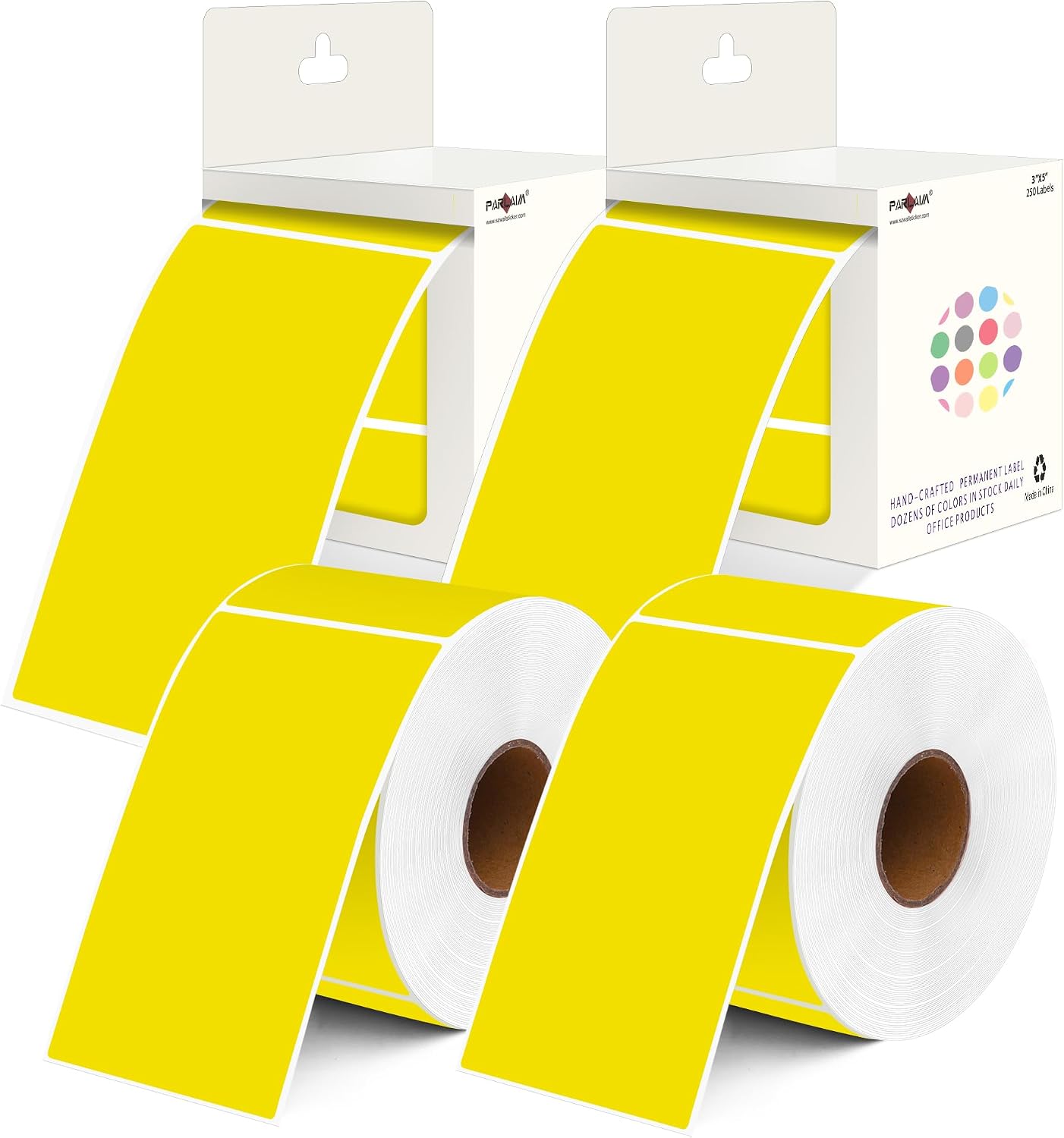 PARLAIM 3 x 5 inch Rectangle Sticker Labels, 250PCS Adhesive Color Coding Stickers for Moving Box Inventory Label, Fluorescent Green