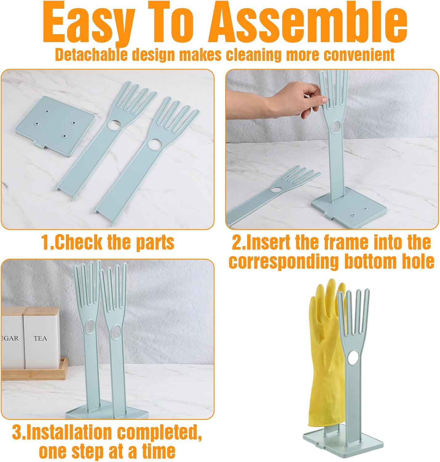 JJUNW 1 Pc Kitchen Gloves Holder, Dish Glove Holder Reusable Plastic Glove Drying Rack, Rubber Glover Drying Dryer Rack For Dish Gloves Rags Sponge Food Bag Organizer