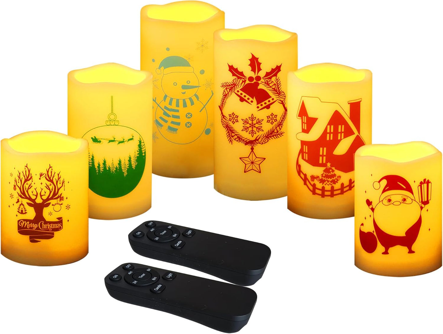 CANDLE CHOICE Waterproof Outdoor Battery Operated Flameless Candles with Remote Timer Plastic Flickering Fake Electric LED Pillars for Lantern Garden Wedding Christmas Decorations 3x4 Inches 3 PCS