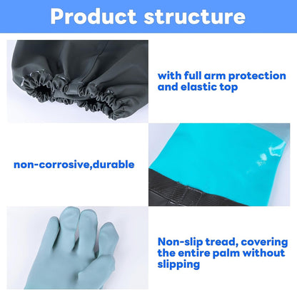 Full Arm Pond Gloves with Fleece lining Extra Long Waterproof Gloves for Pond Cleaning Care/Machinery Industry 30-inch