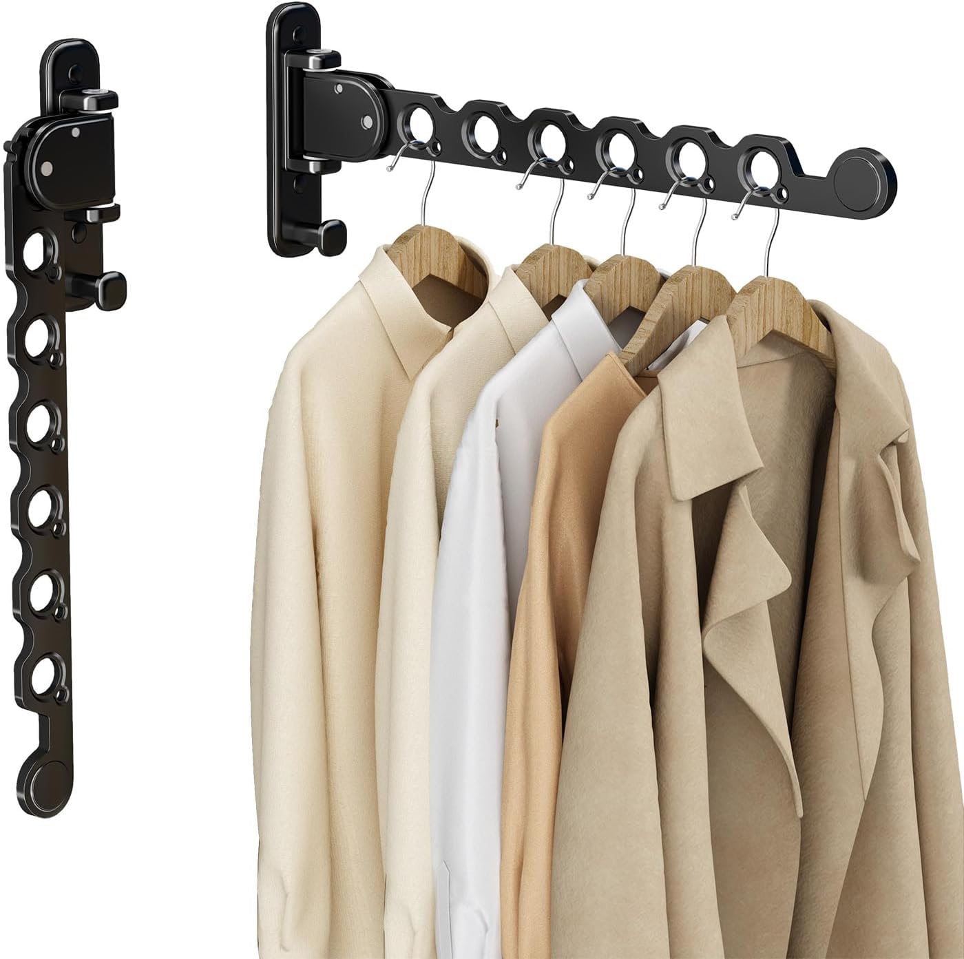 Wall Mounted Clothes Hanger Drying Folding Racks | Full 180° horizontal & vertical pivot