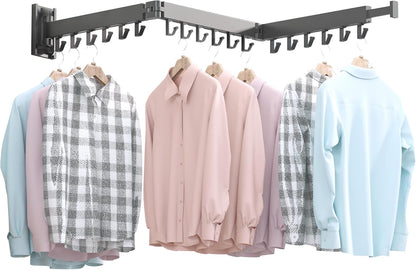BOQORAD Clothes Drying Rack Wall Mounted 32“,Drying Rack Clothing Wall Mount,Laundry Drying Rack,Wall Mounted Clothes Hanging Rack (White)