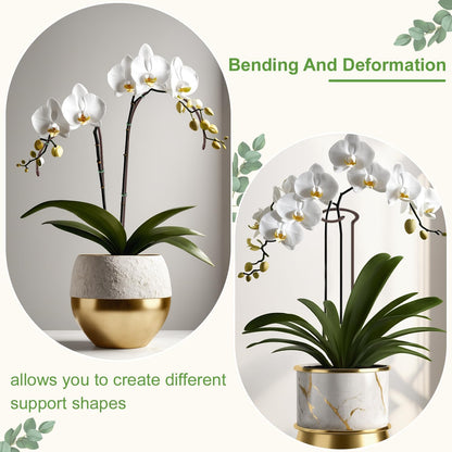 15Pcs Orchid Stakes,SupKing 17.7 Inch Plant Support Sticks Invisible Bendable Green Pole Rods for Small Indoor Outdoor Potted Plants Comes 20Pcs Ties