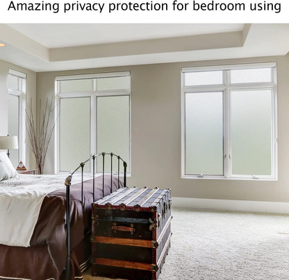 HIDBEA Frosted Window Privacy Film Heat Control UV Blocking, Static Cling Non-Adhesive Reusable Door coverings for Bathroom Home Office (Frosted 17.5 Inch x 6.5 Feet)