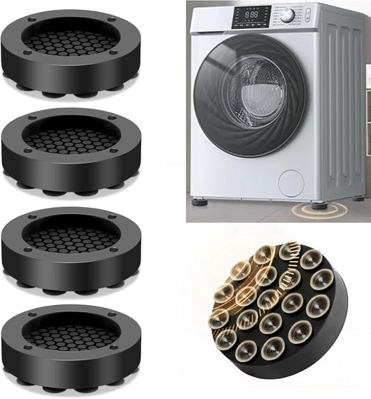 4 Pcs Anti Vibration Pads For Washing Machine, Foot pads with suction cups Prevent Sliding Out, Soundproofing Base for Appliances, Floor Protector