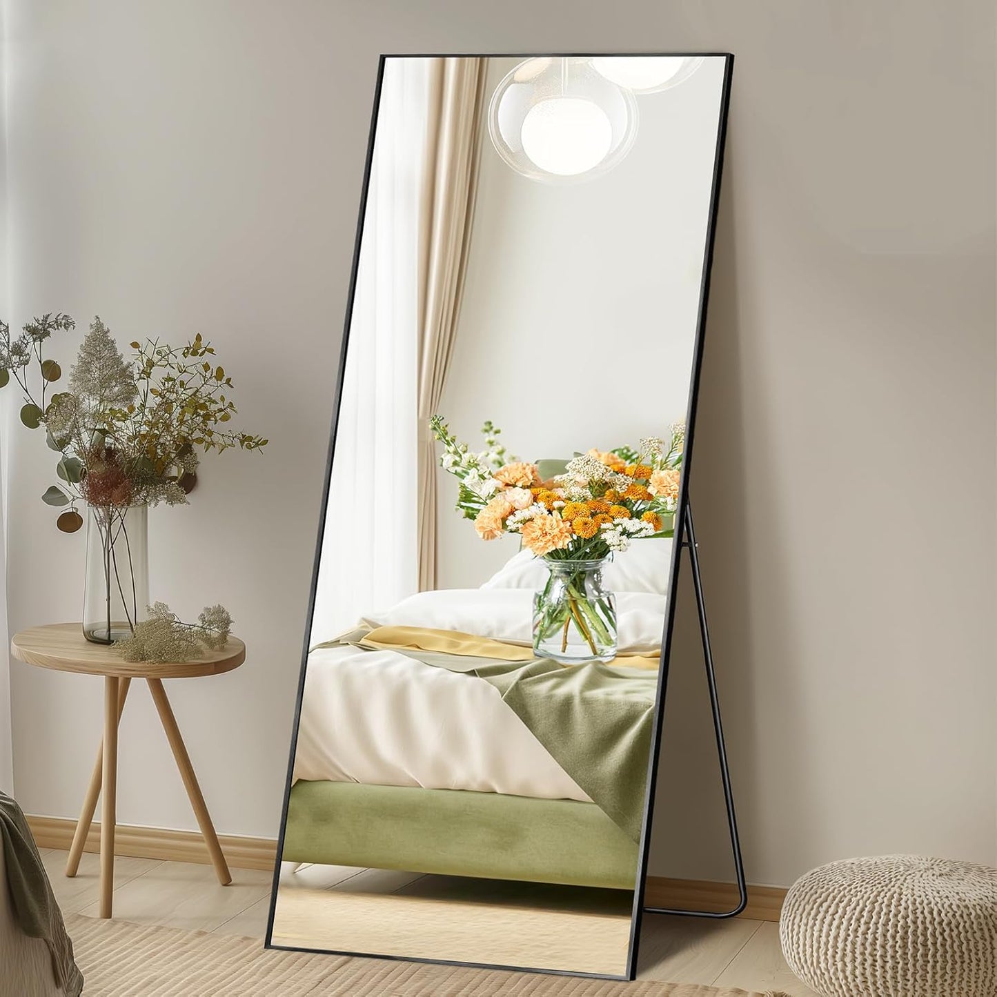 DUMOS 64"x21" Arched Full Length Floor Mirror, Full Body Mirror with Stand, Shatterproof Tempered Glass, Modern Aluminum Alloy Frame, Free Standing or Leaning for Home Decor, Gold