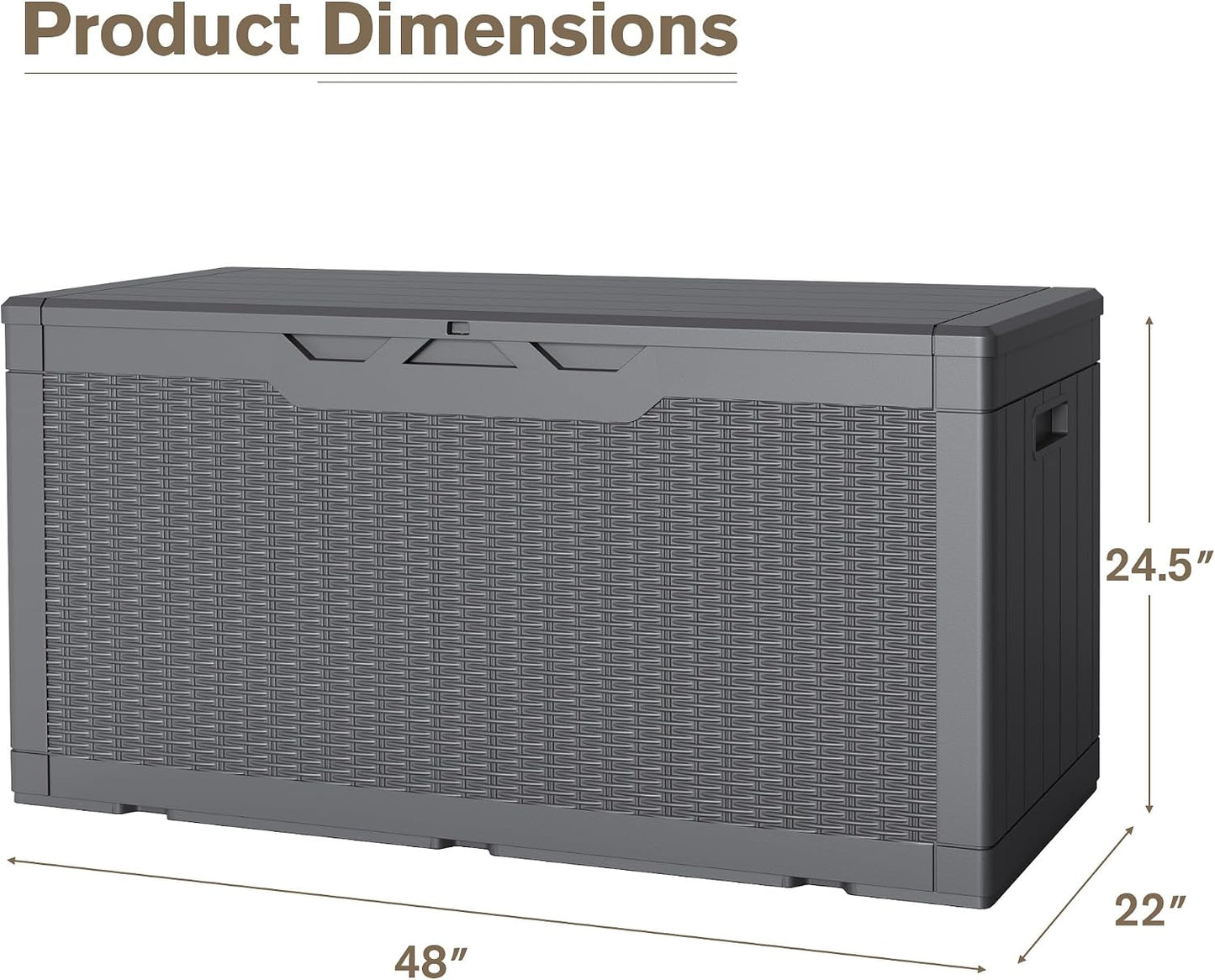JUMMICO 31 Gallon Resin Deck Box Waterproof Indoor Outdoor Storage Boxes for Patio Furniture Cushions and Garden Tools (Brown)