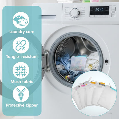 5 Pcs Small Mesh Laundry Bag Mini Lingerie Bags 5.5 x 4.7 Inch for Washing Delicates With Zipper for Socks, Bra, Underwear, Travel Clothing Storage