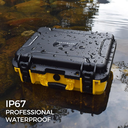 Case for Dewalt Battery – Waterproof Extra Large Hard Storage Box with 8 Adjustable One-Piece Molded Dividers, Heavy Duty Protective Organizer for Dewalt Battery and Charger