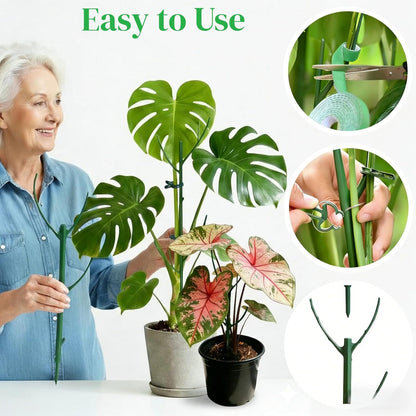 12 Pack Stackable Plant Stakes, Monstera Plant Support, Climbing Plant Stakes for Indoor & Outdoor Potted Plants, Branch-Like Shape Stem Accessories (12 Pack)