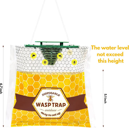 8 Pack Disposable Wasp Traps Outdoor Hanging Carpenter Bee Traps for Outside Yellow Jackets Trap Hornet Trap Wasp Catcher Bug Flies Garden