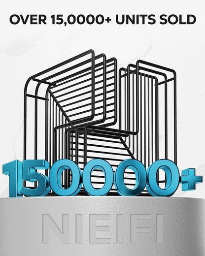 Nieifi Corner Shower Shelves Stainless Steel, Adhesive Shower Caddy Basket Rack with Hooks, Rust Proof for Bathroom Shelf Shampoo Holder (Silver, 2 Pack)