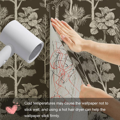 Safiyya Peel and Stick Wallpaper Beige Forest Contact Paper 17.3" x 118" Vintage Tree Wall Paper Renter Friendly Self Adhesive Removable Wallpaper for Bathroom Vinyl Off-White