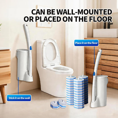 Disposable Toilet Bowl Brush with 36 Toilet Wand Refills Pads Replacement Heads, Toilet Cleaning Stick,Toilet Bowl Cleaner Wands Holder and Set, Toilet Cleaning System Starter Kit
