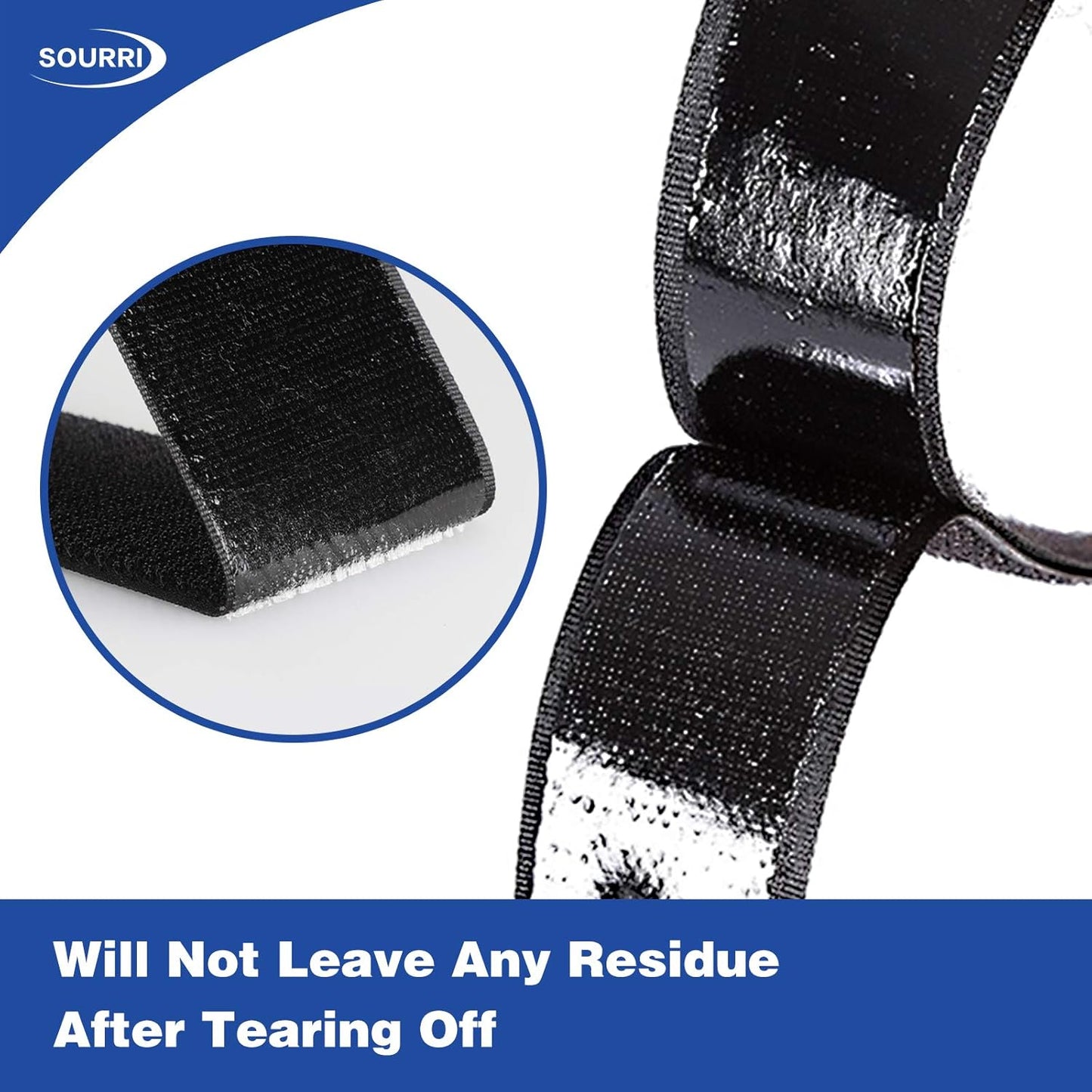26Feet Hook and Loop Tape Sticky Back Fastener Roll, Nylon Self Adhesive Heavy Duty Strips Fastener for Home Office School Car and Crafting Organization (1, Black-3m, 26ft x 1in)