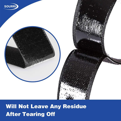 26Feet Hook and Loop Tape Sticky Back Fastener Roll, Nylon Self Adhesive Heavy Duty Strips Fastener for Home Office School Car and Crafting Organization (1, Black-3m, 26ft x 1in)