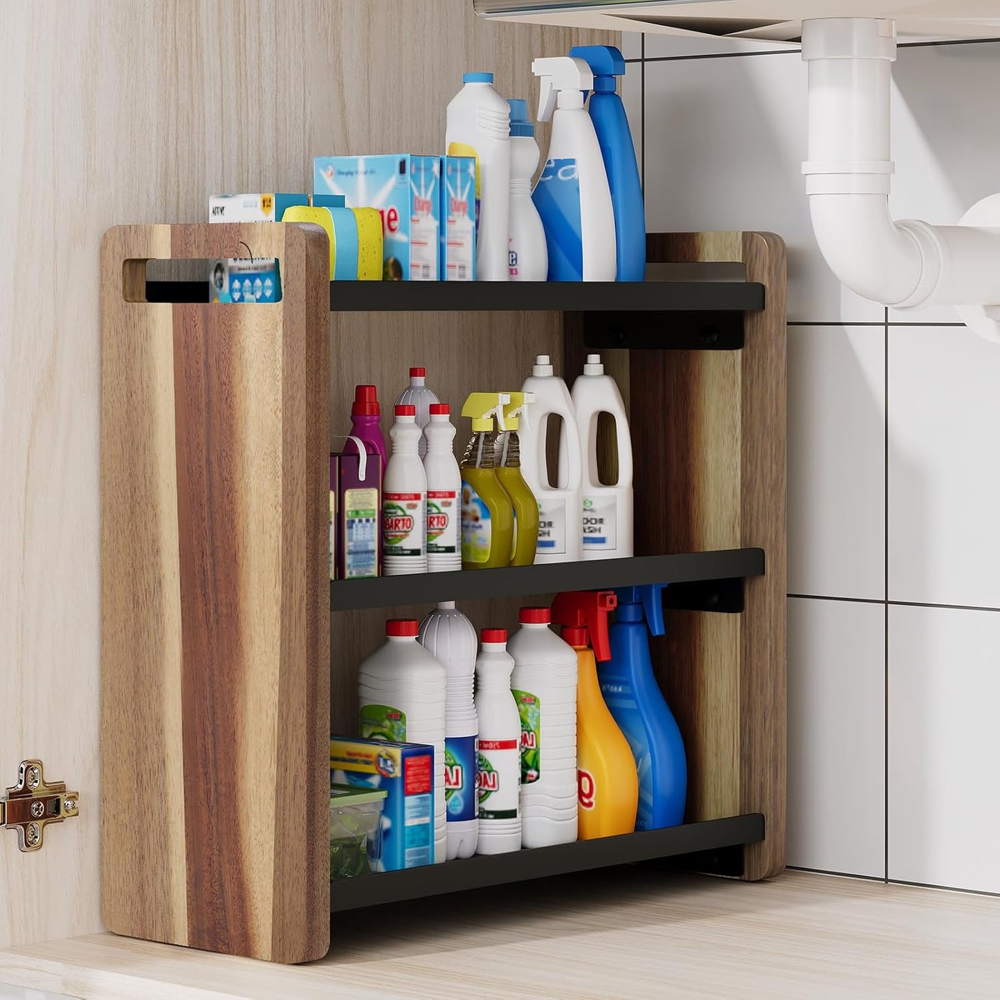 Bathroom Counter Organizer,Bathroom Counter Shelf,Bathroom Organizers,Under Sink Organizer,Cologne Organizer For Men,Colognes Stand,Cologne Cabinet,Vanity Shelf(Black 2 Tier)