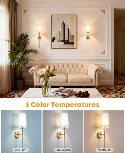 Battery Operated Wall Sconce Set of 2, 13000mAh Rechargeable Battery Powered Sconces with Remote Dimmable Fabric Shade Wireless Sconces Fixture for Bedroom Living Room