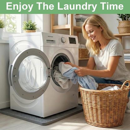 33 x 31 Inch Washing Machine Drain Pan, Silicone Washer Pan, Black | 2cm Raised Waterproof Edge, Washer and Dryer Mat for Floor Protection, Fits Standard & Large Washers Up to 5.0 Cu.Ft.