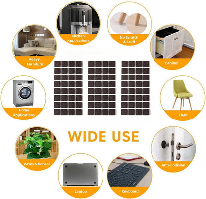 Furnigear Felt Furniture Pads for Hardwood Floors - Self Adhesive Chair Felt Pads, Floor Protector for Furniture Feet, Furniture Sliders Moving Your Furniture Smoothly - Anti Scratch 96 Pcs 3/4" Round