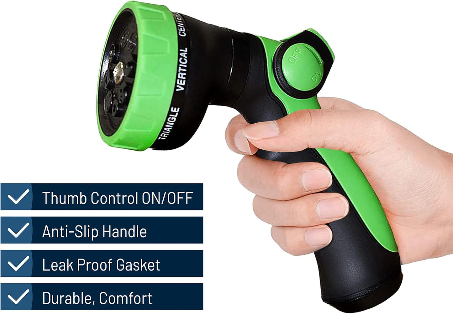 RoyalHouse Garden Hose Nozzle, 8 Adjustable Spray Patterns, High-Pressure Washer Nozzle, Heavy Duty Hose Head, Watering Lawn and Garden, Washing Cars, Bathing Dogs & Cats