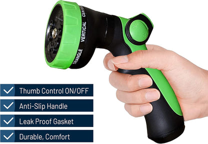 RoyalHouse Garden Hose Nozzle, 8 Adjustable Spray Patterns, High-Pressure Washer Nozzle, Heavy Duty Hose Head, Watering Lawn and Garden, Washing Cars, Bathing Dogs & Cats