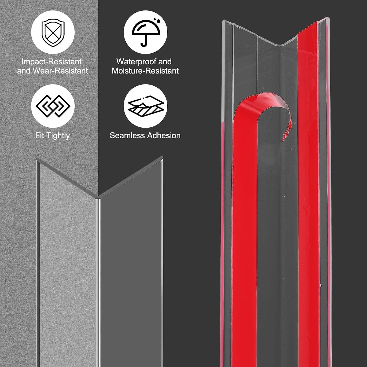 uxcell 4Pcs Wall Corner Protector, Self Adhesive Clear Corner Protector Strip for Door Wall Table Cabinet Furniture Edge Guard 31.5" x 0.98"