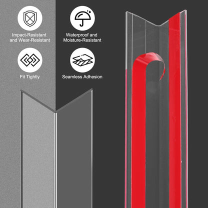 uxcell 4Pcs Wall Corner Protector, Self Adhesive Clear Corner Protector Strip for Door Wall Table Cabinet Furniture Edge Guard 31.5" x 0.98"