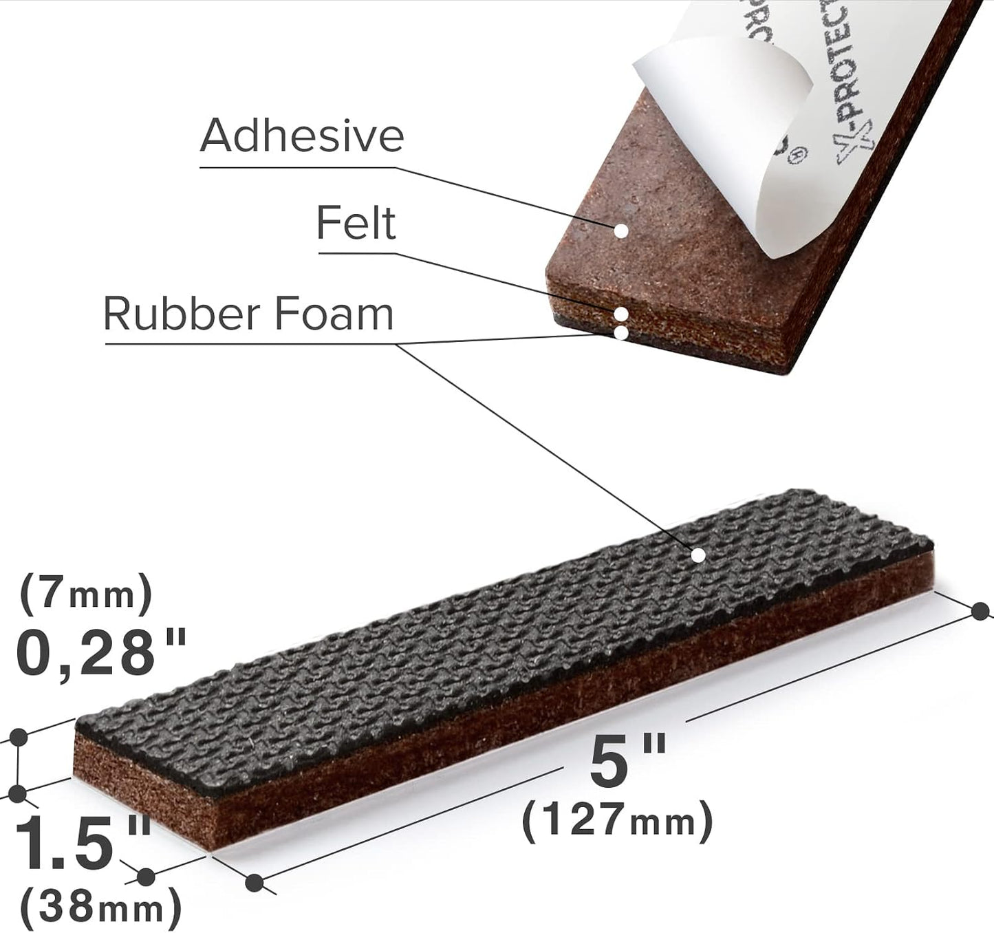 X-PROTECTOR Non Slip Furniture Pads – 12 Premium Furniture Grippers 3"! Best SelfAdhesive Rubber Feet Furniture Feet – Ideal Non Skid Furniture Pad Floor Protectors – Keep Furniture in Place!