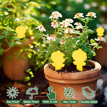58 Pack Yellow Sticky Gnat Traps for Plants - Fungus Gnat Killer, Fruit Fly Traps for Indoors, Gnat Sticky Traps for Plants, Family Friendly Design, Sunflower + Butterfly Shapes