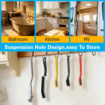 Crevice Cleaning Brush Set, Hard Bristle Small Scrub Brushes, Deep Cleaning Supplies for Kitchen, Bathroom, Grout, Bottle, Corners & Tight Spaces, 8Pcs