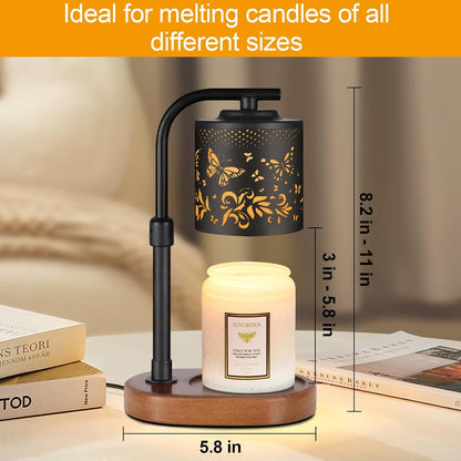 kobodon Candle Warmer Lamp with Timer, Electric Candle Lamp Warmer Birthday for Mom Women Home Bedroom Decor Wax Melt Warmer for Scented Wax with Jar Candles (Dragonfly)