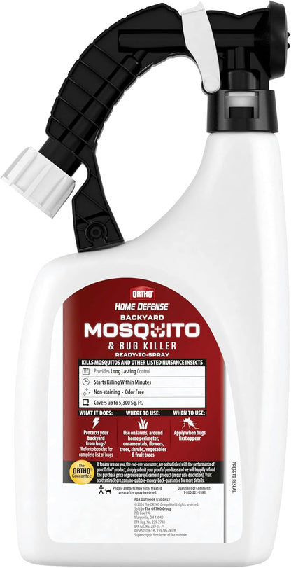 Ortho Home Defense Mosquito Kill and Prevent - Controls Mosquitoes and Larvae, Silent, Easy-to-Use, Mosquito Killer Protects up to 4,300 sq. ft., 1 Station & 2 Bands for 2 Months Protection
