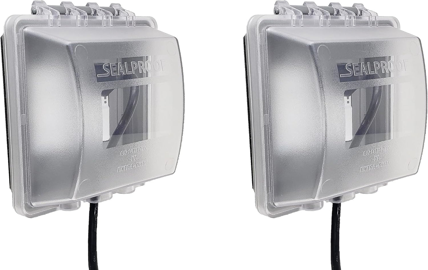 Sealproof 2-Gang Weatherproof In Use Outlet Cover | Two Gang Outdoor Plug and Receptacle Protector, Lockable, UL Extra Duty Compliant, 45 Configurations