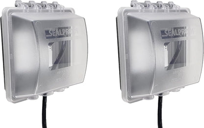 Sealproof 2-Gang Weatherproof In Use Outlet Cover | Two Gang Outdoor Plug and Receptacle Protector, Lockable, UL Extra Duty Compliant, 45 Configurations