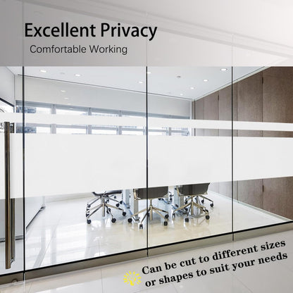 Finnez Frosted Privacy Window Film - Static Cling No Adhesive, Reusable & Easy to Remove, Decorative Glass Film for Home Bathroom Office Door, Crystal Clear 17.5 x 78.7 inches