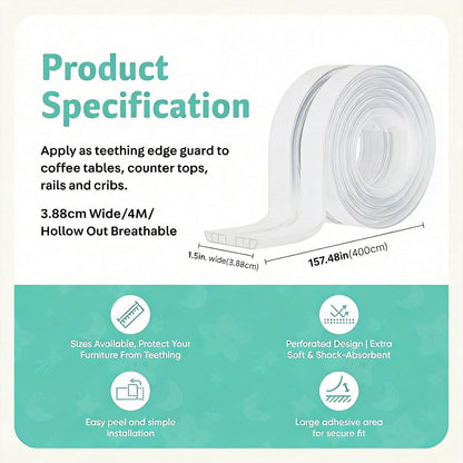 Furniture Edge Protector for Baby - Plastic Crib Protector from Chewing - CPC Certified, CPSC Tested, LFGB Food Grade (78.74 * 1.97in)