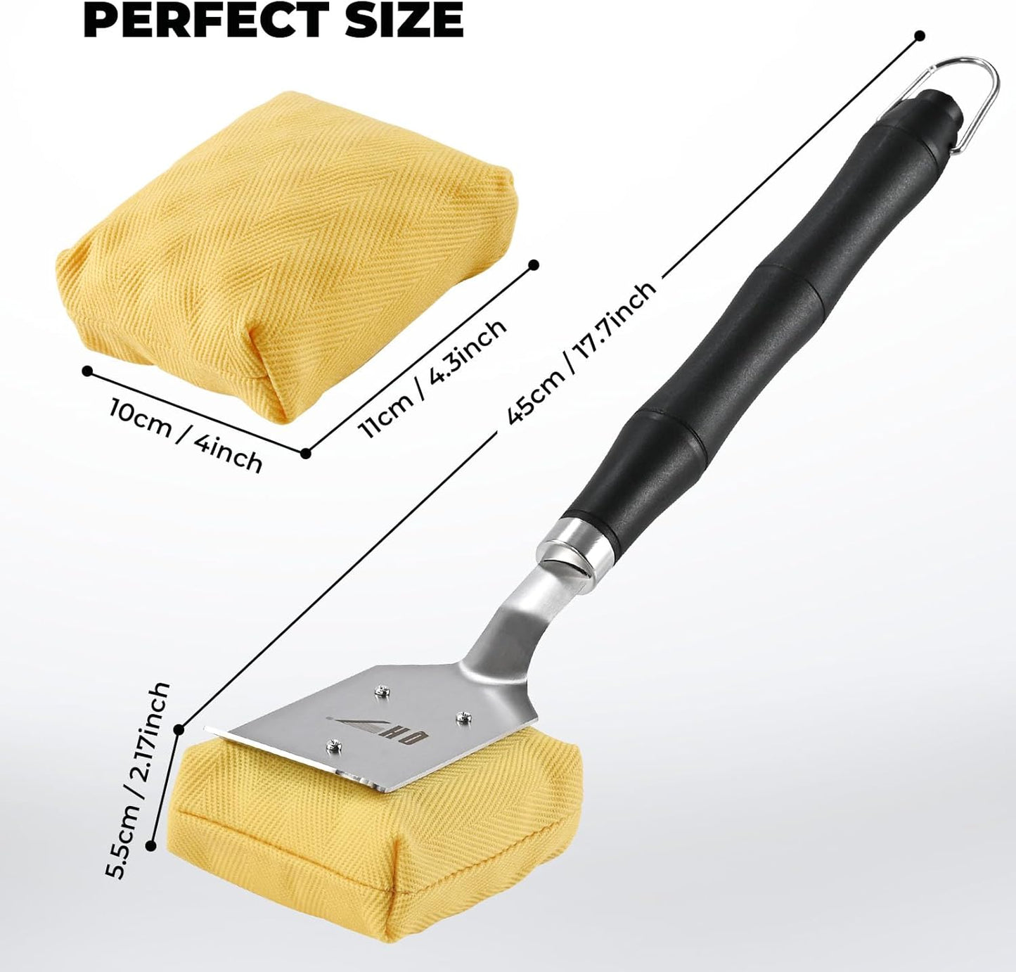 Grill Brush Bristle Free for Outdoor Grill, Steam BBQ Grill Cleaner Brush with Scraper, 1 Replaceable Cleaning Head, Grilling Accessories for Cast Iron, Stainless-Steel Grates, Porcelain