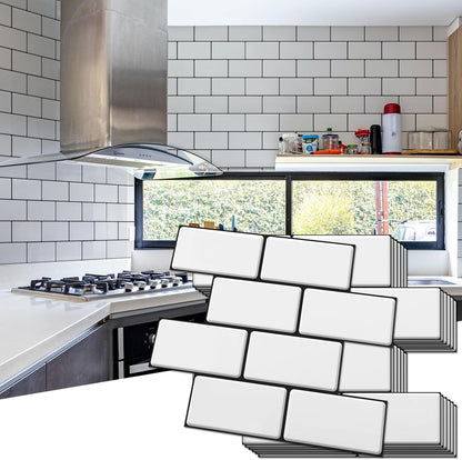Art3d Peel and Stick Backsplash, 10-Pack Thickened Stick on Subway Tiles, Faux Ceramic Tiles for Kitchen, Bathroom, Black