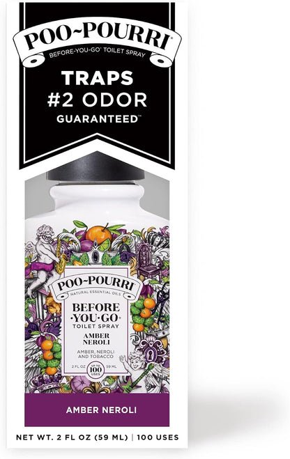 Poo-Pourri Before-You-Go Toilet Spray, Bamboo Rain, 2 Fl Oz, Up to 100 Uses, Bathroom Odor Deodorizer with Essential Oils for Home or Work, Travel Essentials, TSA Approved Size, Bamboo & Fresh Grass