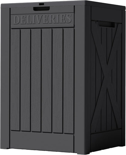 32 Gallon Deck Box Outdoor Indoor Waterproof Storage Box for Patio Furniture, Pool Accessories, Garden Tools, and Cushion Storage, Black