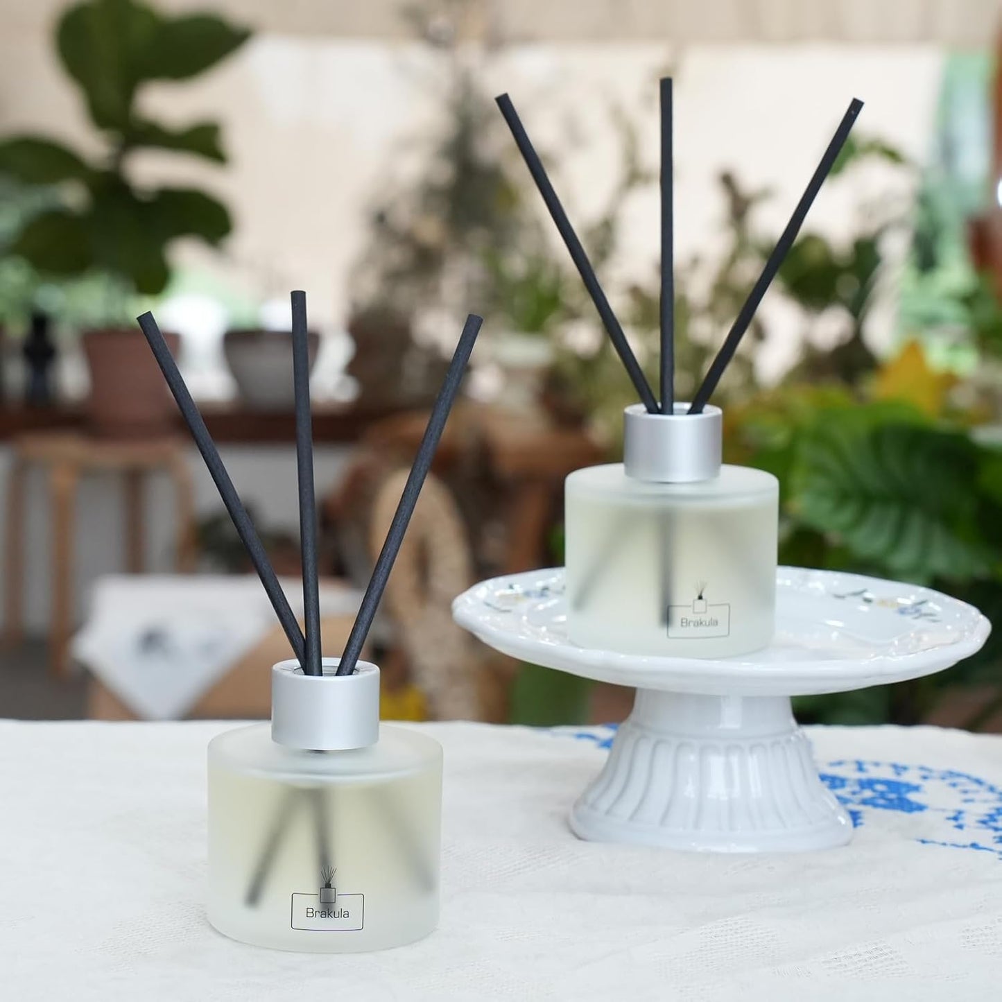Brakula Reed Diffuser Set- Eucalyptus & Mint Scented Home Fragrance, 3.4OZ(100ml) x 2, Essential Oil Diffuser for Living Room, Bathroom & Guest Rooms