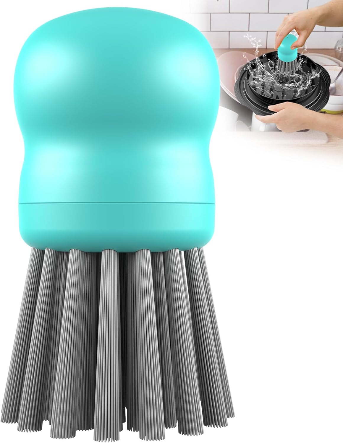 Mini Dish Brush for Cleaning Chicken Shredder, Palm Brush Dish Scrubber with Ergonomic Grip, Kitchen Brush for Washing Dishes, Pans, Pots, Sink (1, Black)
