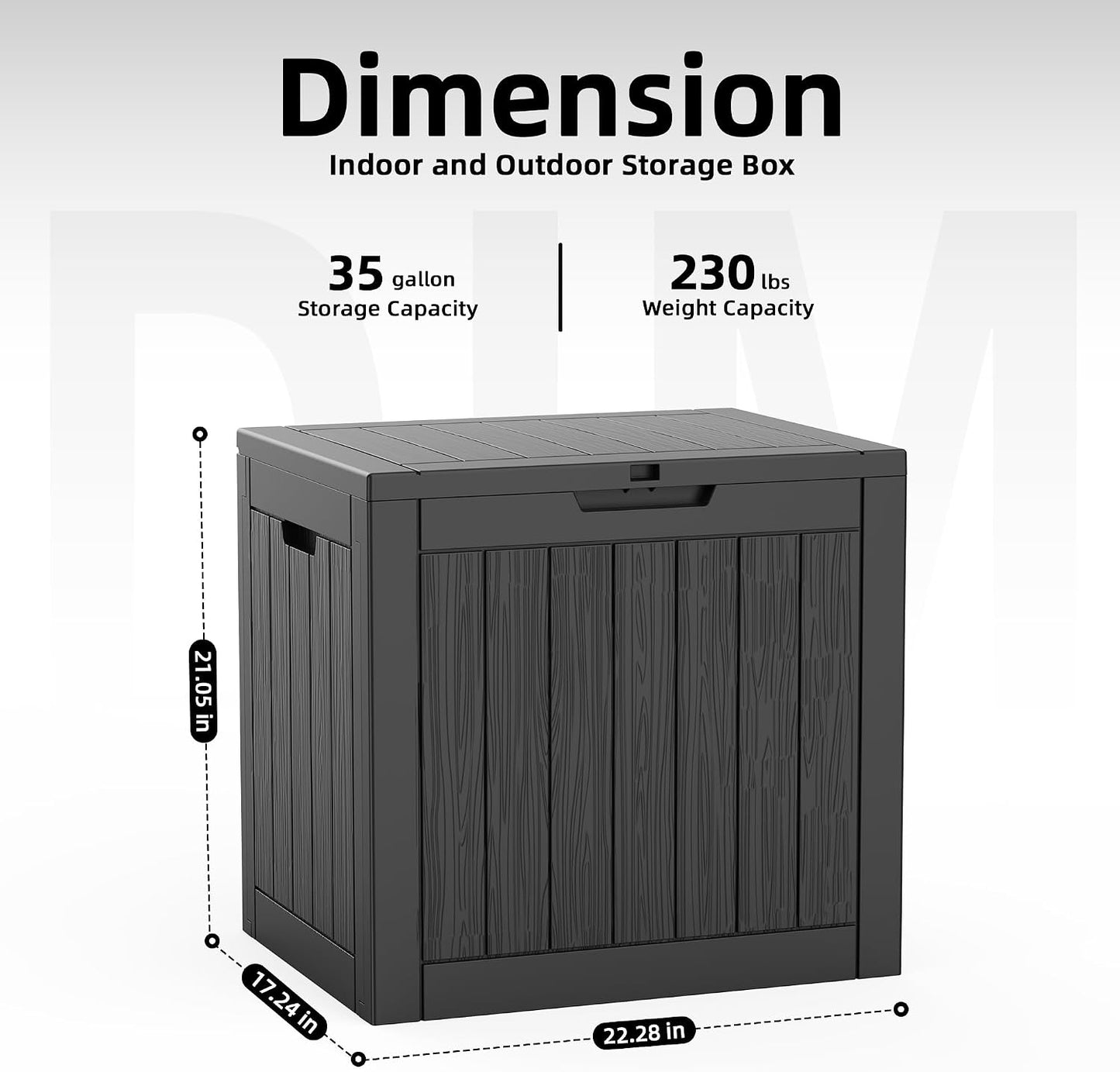 PatioZen 50 Gallon Deck Box Outdoor, Weatherproof Resin Patio Storage Box, Waterproof Outdoor Storage Boxes with Lid Lockable for Cushions, Garden Tools,Grey