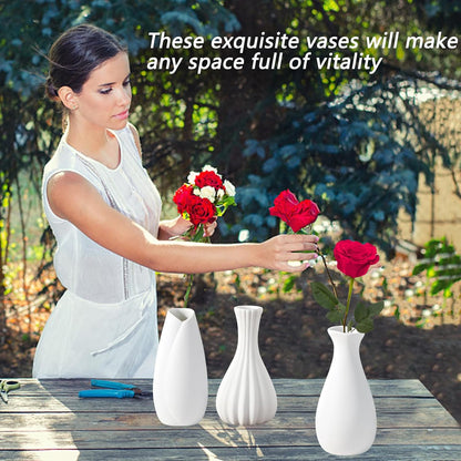 5'' White Ceramic Bud Vases Set of 10,Small Vases in Bulk for Flowers,Mini Vases for Centerpieces,Modern for Floral and Pampas Grass,Boho for Wedding,Party,Table Home Decor