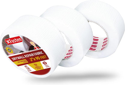 XFasten Drywall Repair Mesh Tape - 6-Inch X 90-Foot Mesh Tape for Drywall Repair, Fiberglass Drywall Patch Hole, Heavy Duty Wall Repair Mesh Spackle Tape, Wall Crack and Seam Repair Joint Tape