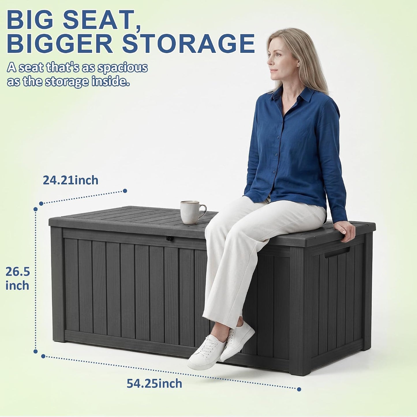 50Gal Outdoor Storage Box Anti-Theft Delivery Box Lockable Deck Box | Heavy-duty UV & weatherproof resin for secure parcel drop, patio cushion storage, garden tools & porch package organization
