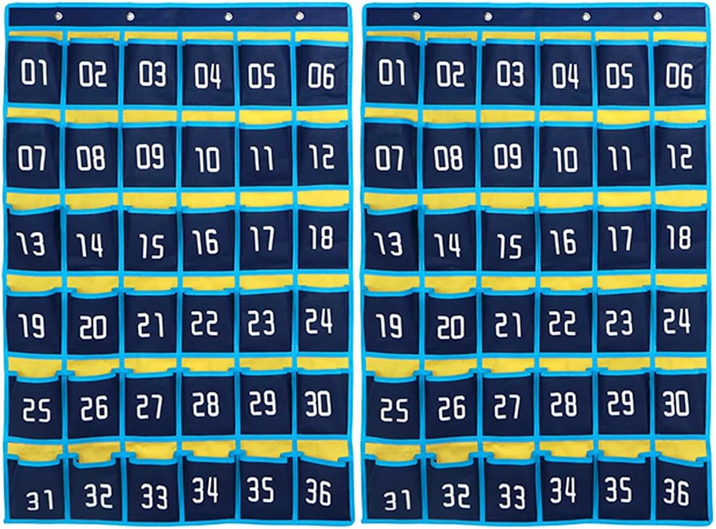 Loghot 36 Numbered Pockets Classroom Pocket Chart for Cell Phone Holder | Wall Door Hanging Pocket Organizer for Phone Calculator Holder, Phone Pouch for School Classroom & Office Phone Management