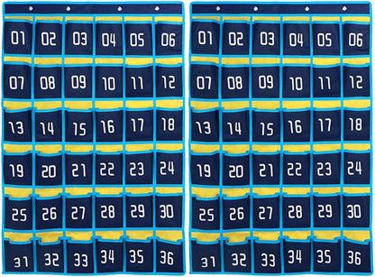 Loghot 36 Numbered Pockets Classroom Pocket Chart for Cell Phone Holder | Wall Door Hanging Pocket Organizer for Phone Calculator Holder, Phone Pouch for School Classroom & Office Phone Management