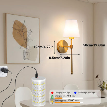 Nekhung Battery Operated Wall Sconces Set of Two, Wireless Battery Wall Light with 10000mAh RGB Dimmable Magnetic Bulb and Remote, Rechargeable Sconce Wall Decor for Bedroom Living Room Hallway